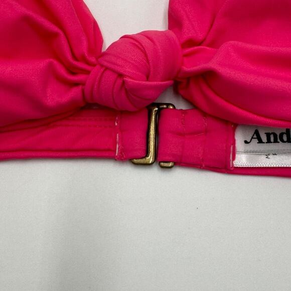 Andie Swim Bikini Top Women's XS NWT The Santorini Knot Front Pink Rouge - Picture 5 of 8